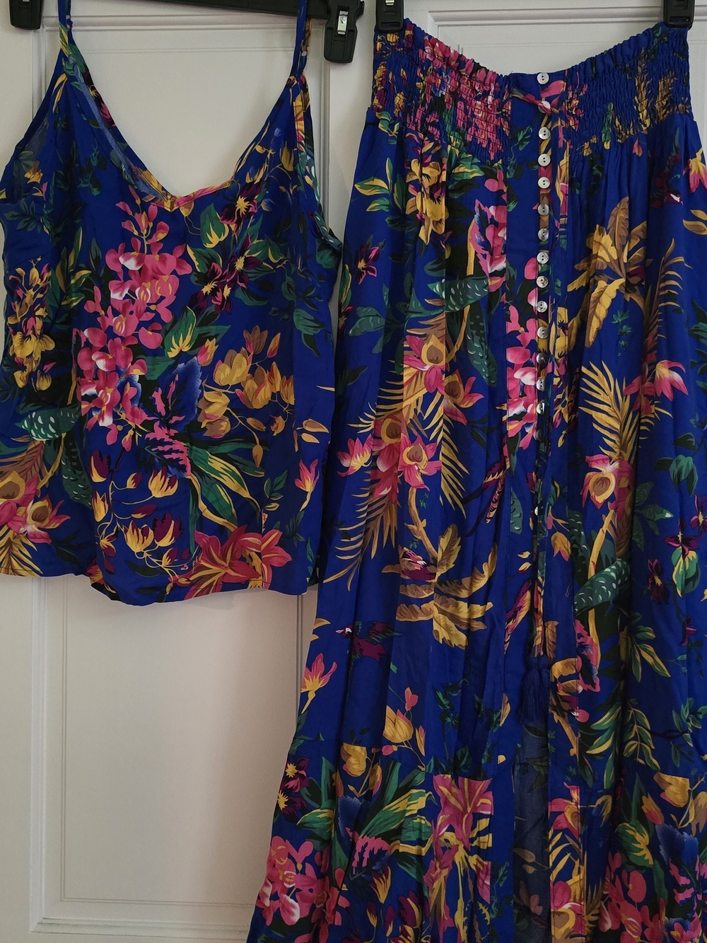 Cynthia Rowley Royal Blue Tropical Floral Slip Dress - Picture 4 of 4